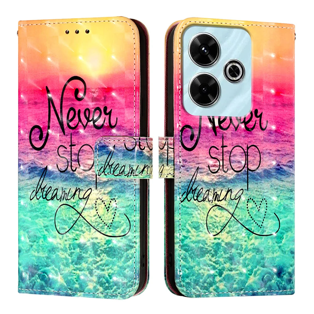 For Xiaomi Redmi 13 4G Leather Case YB Pattern Printing Leather Series-2 Pattern Printing Wallet Stand Cover