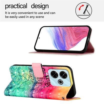 For Xiaomi Redmi 13 4G Leather Case YB Pattern Printing Leather Series-2 Pattern Printing Wallet Stand Cover