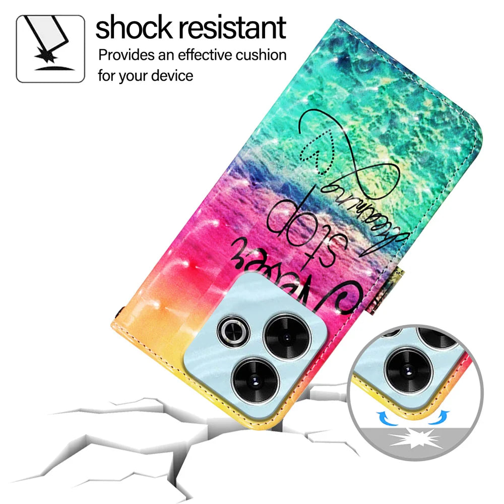 For Xiaomi Redmi 13 4G Leather Case YB Pattern Printing Leather Series-2 Pattern Printing Wallet Stand Cover
