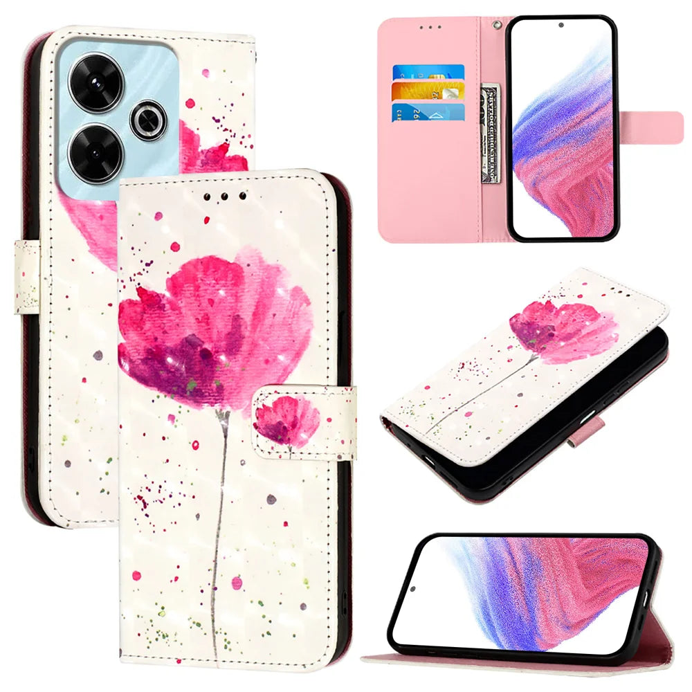For Xiaomi Redmi 13 4G Leather Case YB Pattern Printing Leather Series-2 Pattern Printing Wallet Stand Cover