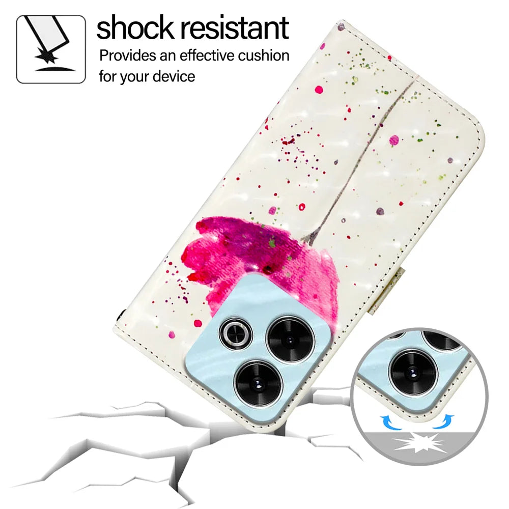 For Xiaomi Redmi 13 4G Leather Case YB Pattern Printing Leather Series-2 Pattern Printing Wallet Stand Cover