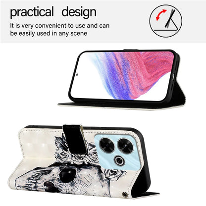For Xiaomi Redmi 13 4G Leather Case YB Pattern Printing Leather Series-2 Pattern Printing Wallet Stand Cover