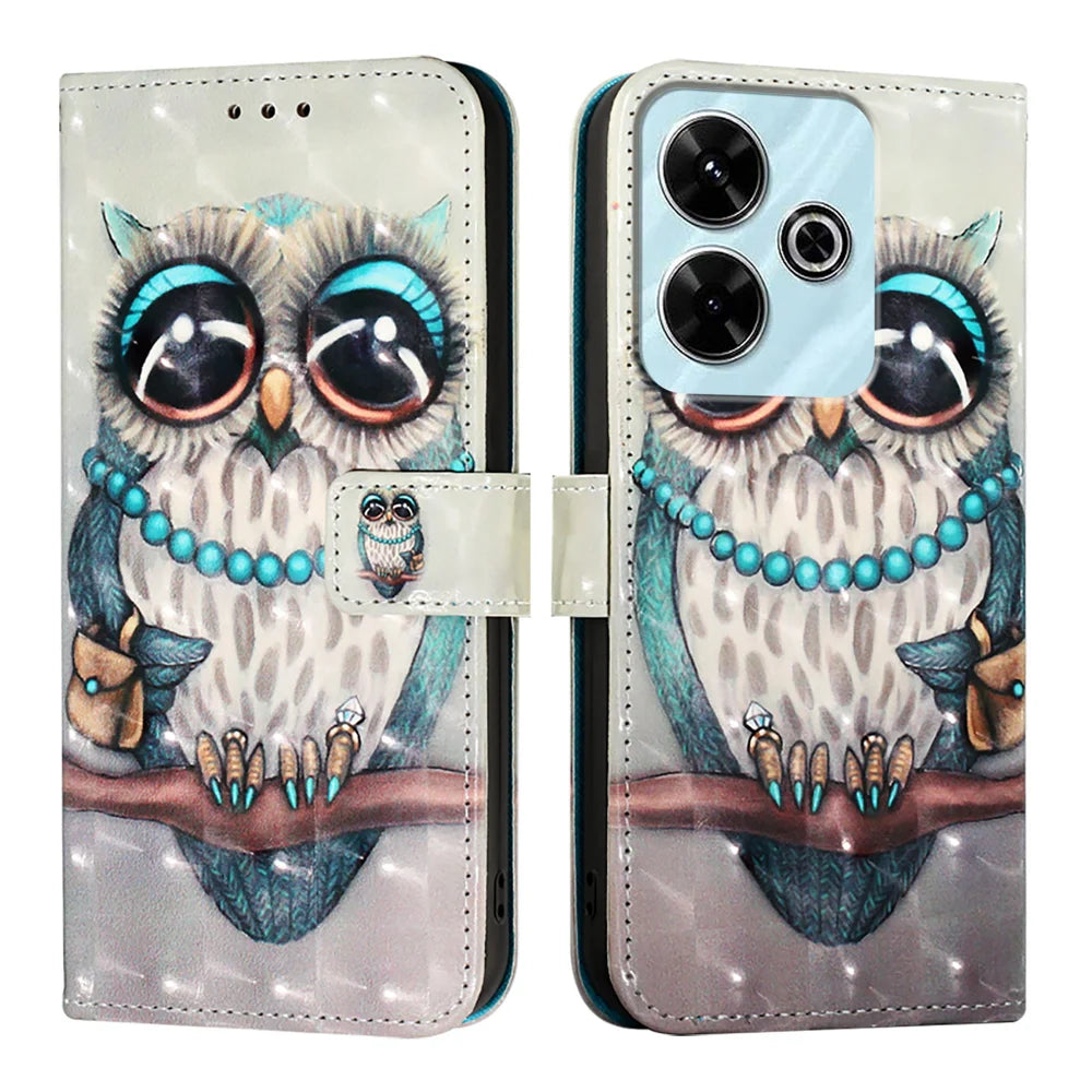For Xiaomi Redmi 13 4G Leather Case YB Pattern Printing Leather Series-2 Pattern Printing Wallet Stand Cover