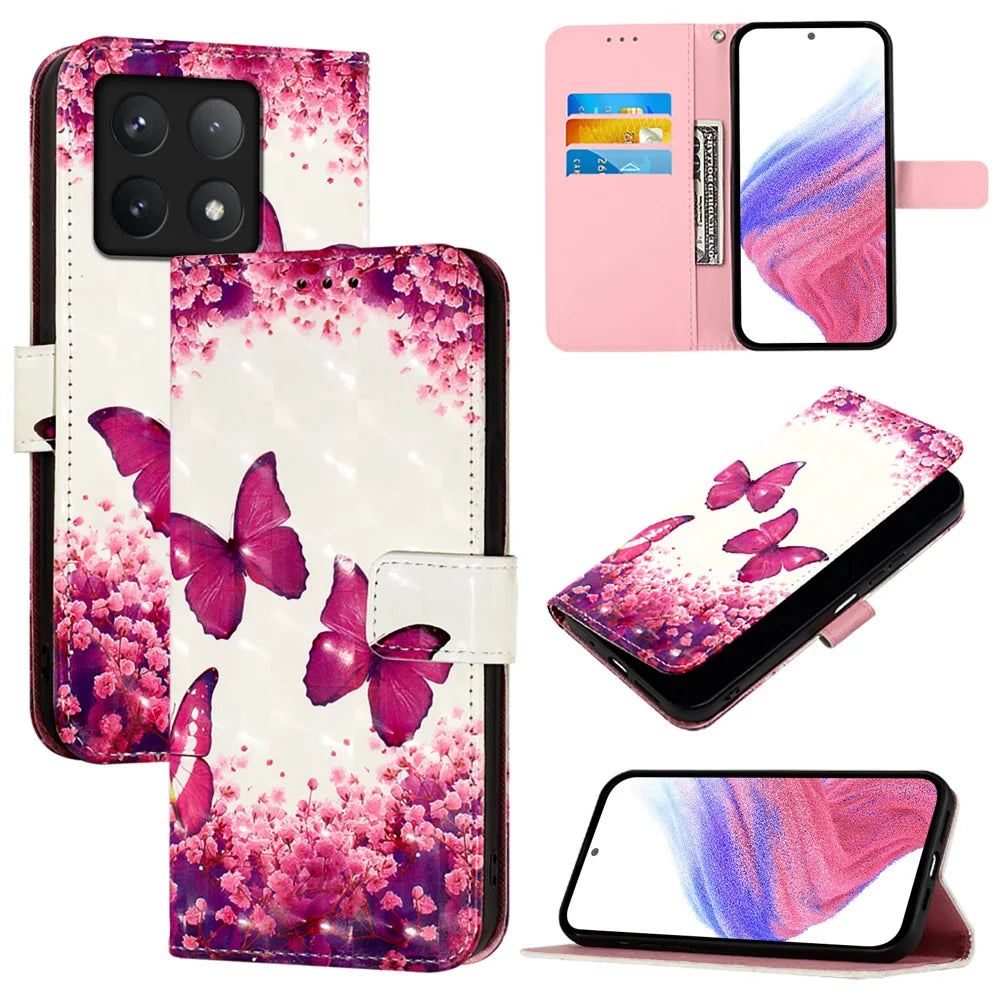 For Xiaomi 14T Pro Leather Case YB Pattern Printing Leather Series-2 Pattern Printing Wallet Stand Cover