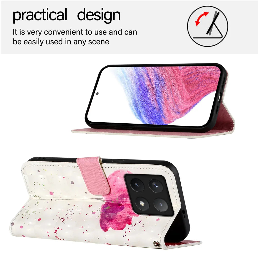For Xiaomi 14T Pro Leather Case YB Pattern Printing Leather Series-2 Pattern Printing Wallet Stand Cover