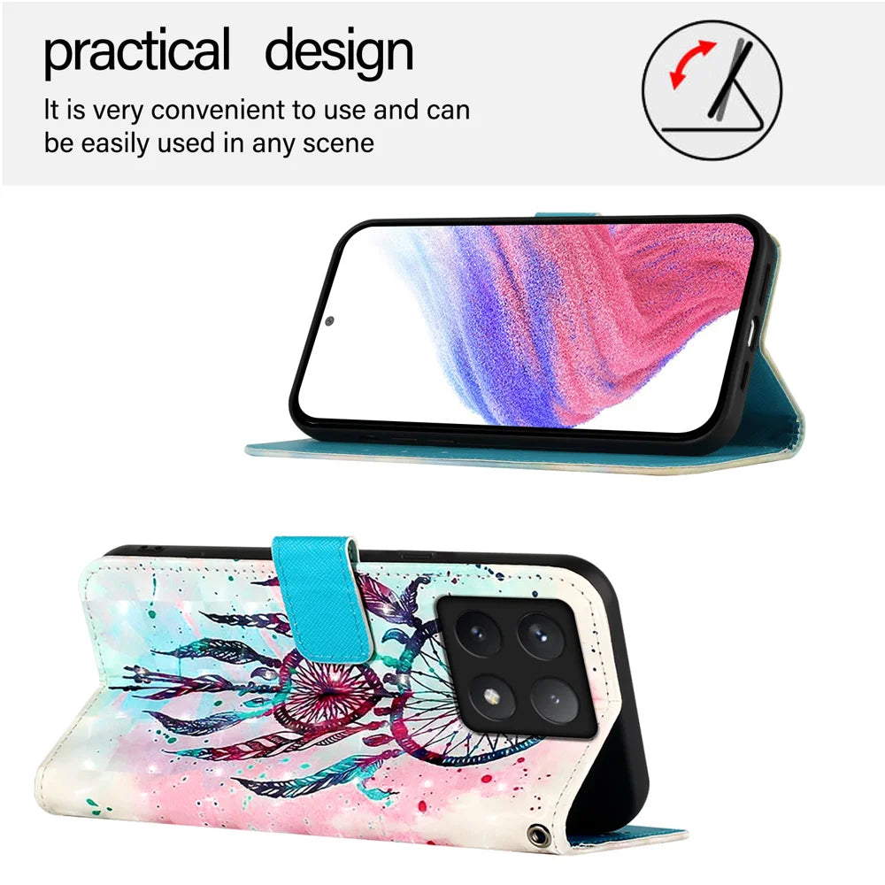 For Xiaomi 14T Pro Leather Case YB Pattern Printing Leather Series-2 Pattern Printing Wallet Stand Cover