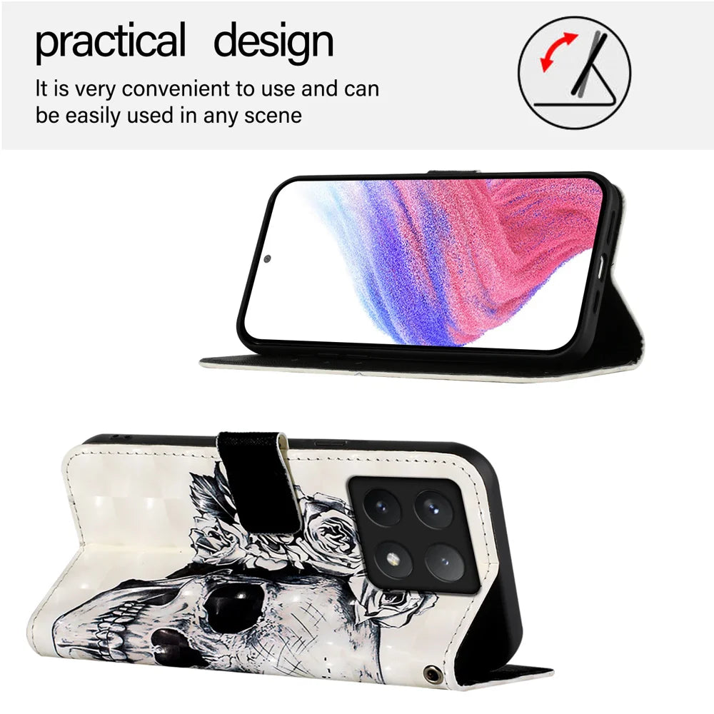 For Xiaomi 14T Pro Leather Case YB Pattern Printing Leather Series-2 Pattern Printing Wallet Stand Cover