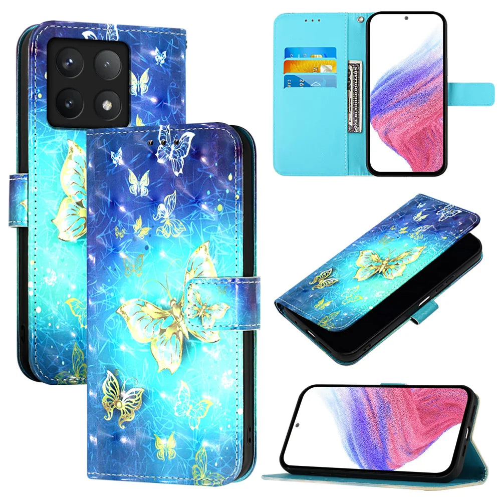 For Xiaomi 14T Leather Case YB Pattern Printing Leather Series-2 Pattern Printing Wallet Stand Cover