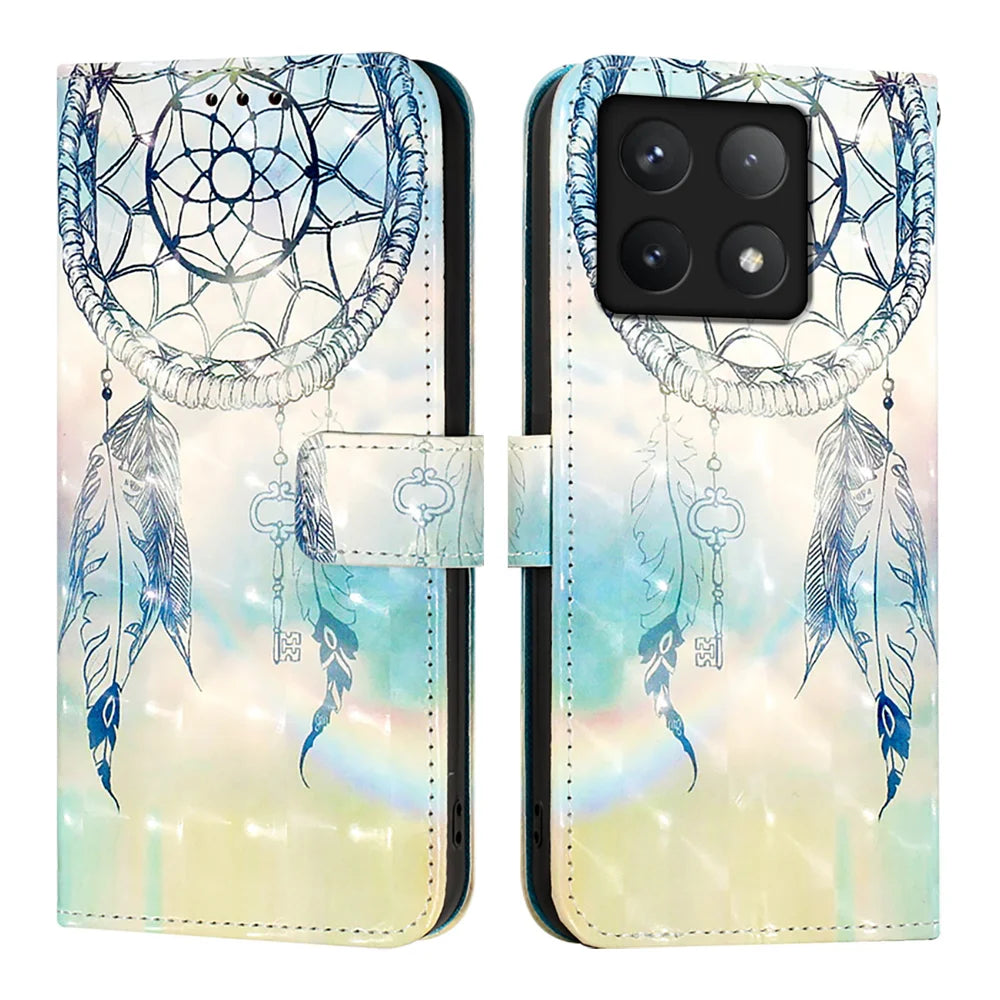 For Xiaomi 14T Leather Case YB Pattern Printing Leather Series-2 Pattern Printing Wallet Stand Cover