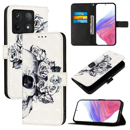 For Xiaomi 14T Leather Case YB Pattern Printing Leather Series-2 Pattern Printing Wallet Stand Cover