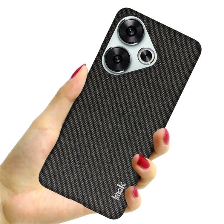 IMAK Ruiyi Series for Xiaomi Poco F6 5G / Redmi Turbo 3 5G Case Classic Fabric Texture Leather +PC Phone Cover