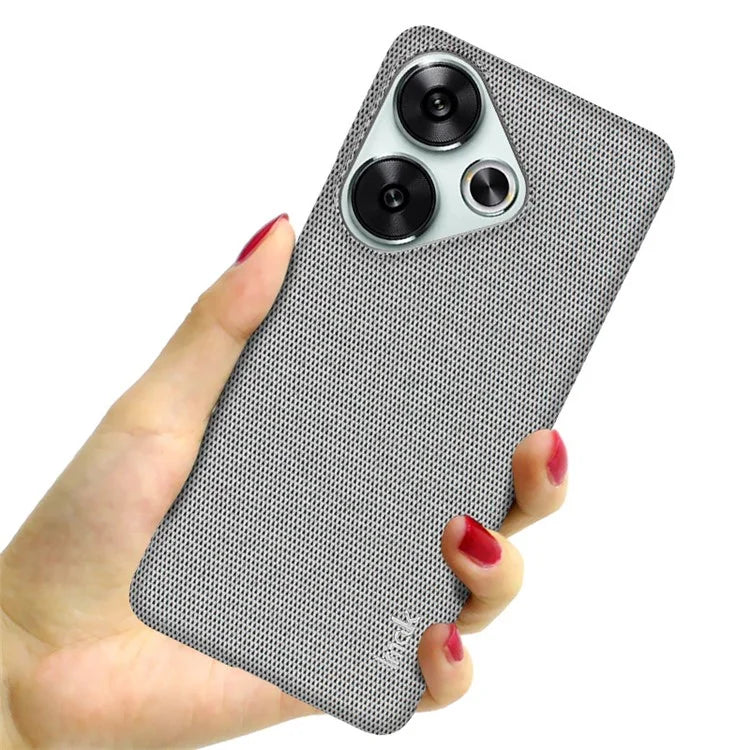 IMAK Ruiyi Series for Xiaomi Poco F6 5G / Redmi Turbo 3 5G Case Classic Fabric Texture Leather +PC Phone Cover