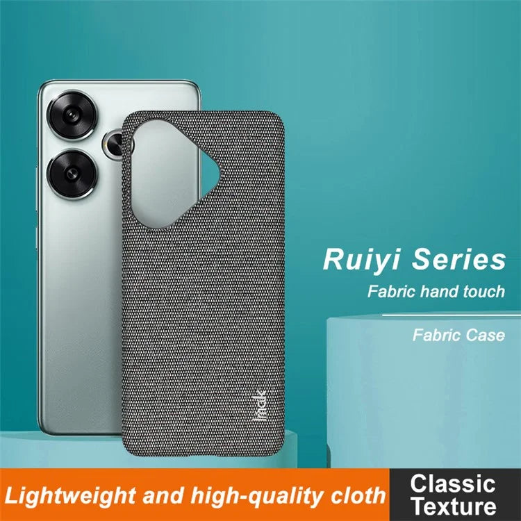 IMAK Ruiyi Series for Xiaomi Poco F6 5G / Redmi Turbo 3 5G Case Classic Fabric Texture Leather +PC Phone Cover