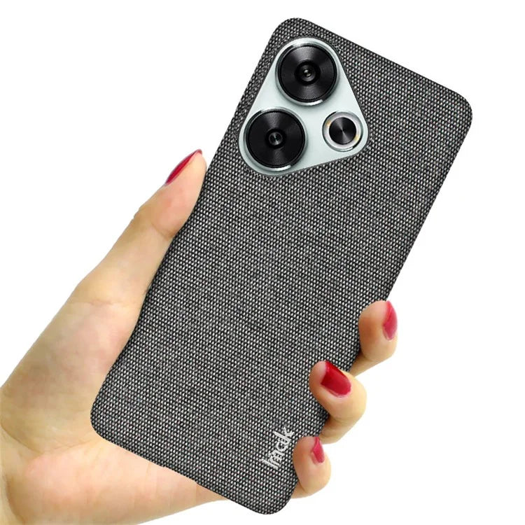 IMAK Ruiyi Series for Xiaomi Poco F6 5G / Redmi Turbo 3 5G Case Classic Fabric Texture Leather +PC Phone Cover