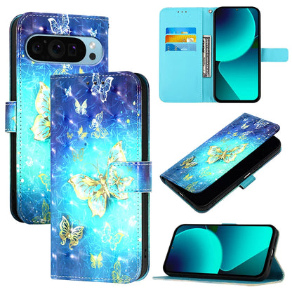 For Google Pixel 9 Pro / Google Pixel 9 Leather Case YB Pattern Printing Leather Series-2 Pattern Printing Wallet Stand Cover