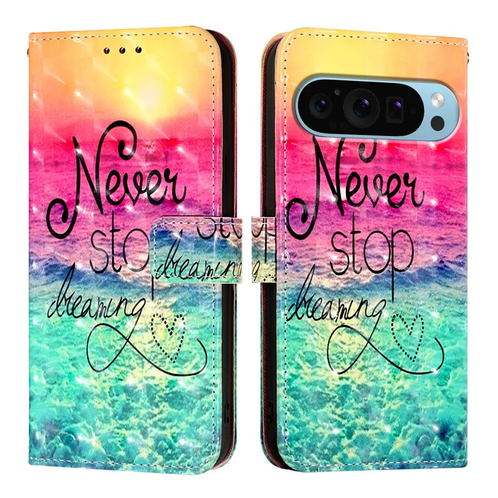 For Google Pixel 9 Pro / Google Pixel 9 Leather Case YB Pattern Printing Leather Series-2 Pattern Printing Wallet Stand Cover