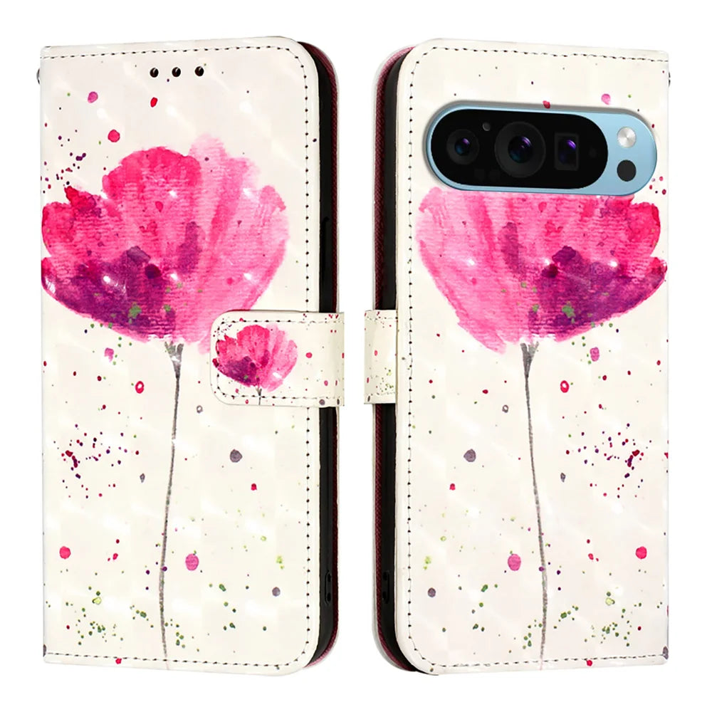 For Google Pixel 9 Pro / Google Pixel 9 Leather Case YB Pattern Printing Leather Series-2 Pattern Printing Wallet Stand Cover