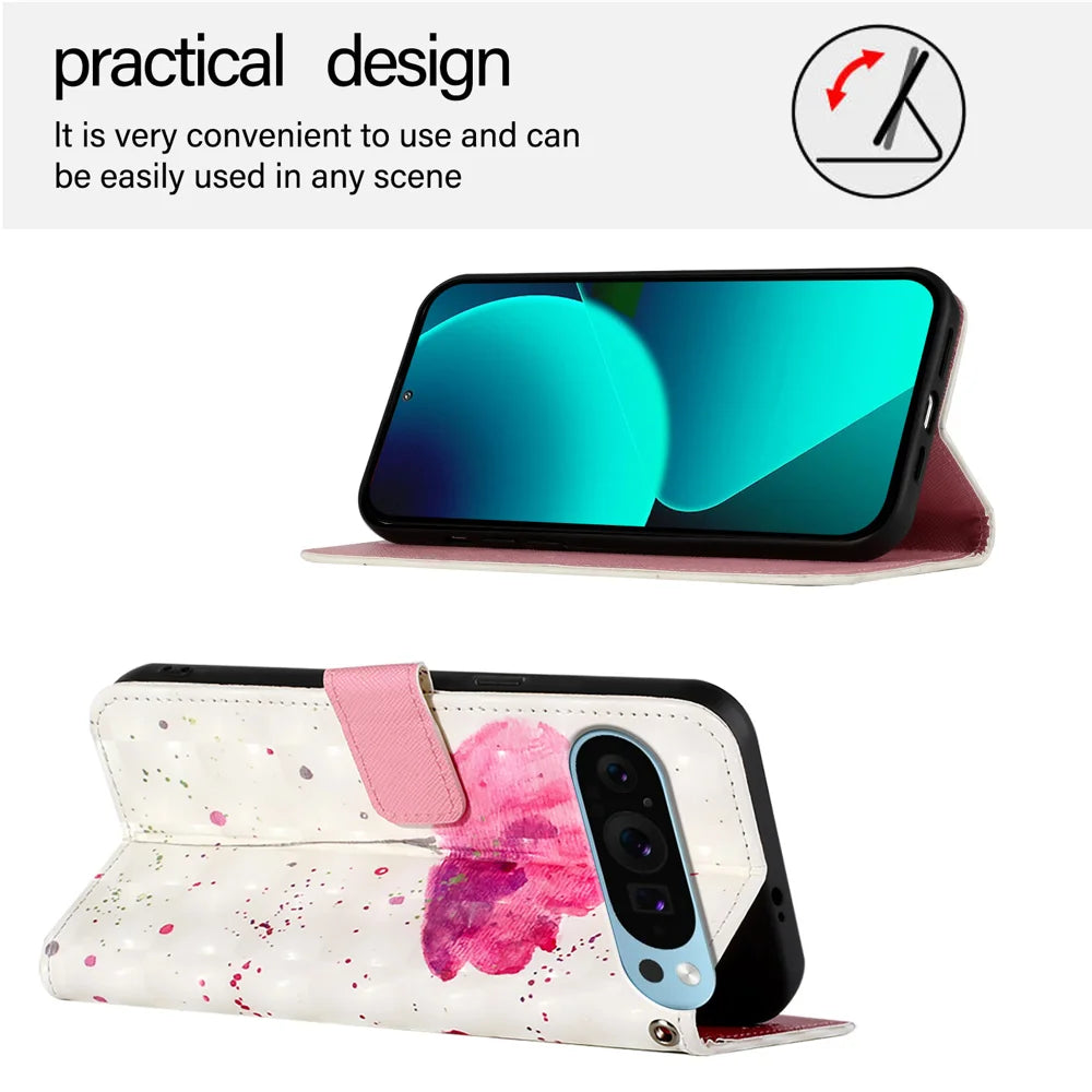 For Google Pixel 9 Pro / Google Pixel 9 Leather Case YB Pattern Printing Leather Series-2 Pattern Printing Wallet Stand Cover