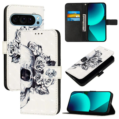For Google Pixel 9 Pro / Google Pixel 9 Leather Case YB Pattern Printing Leather Series-2 Pattern Printing Wallet Stand Cover