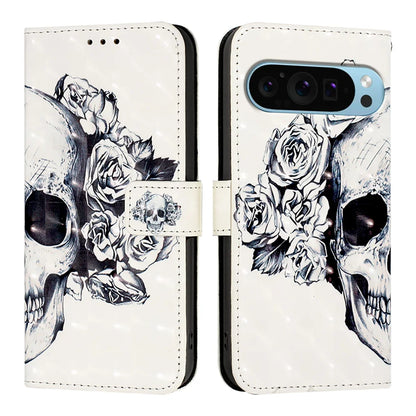 For Google Pixel 9 Pro / Google Pixel 9 Leather Case YB Pattern Printing Leather Series-2 Pattern Printing Wallet Stand Cover