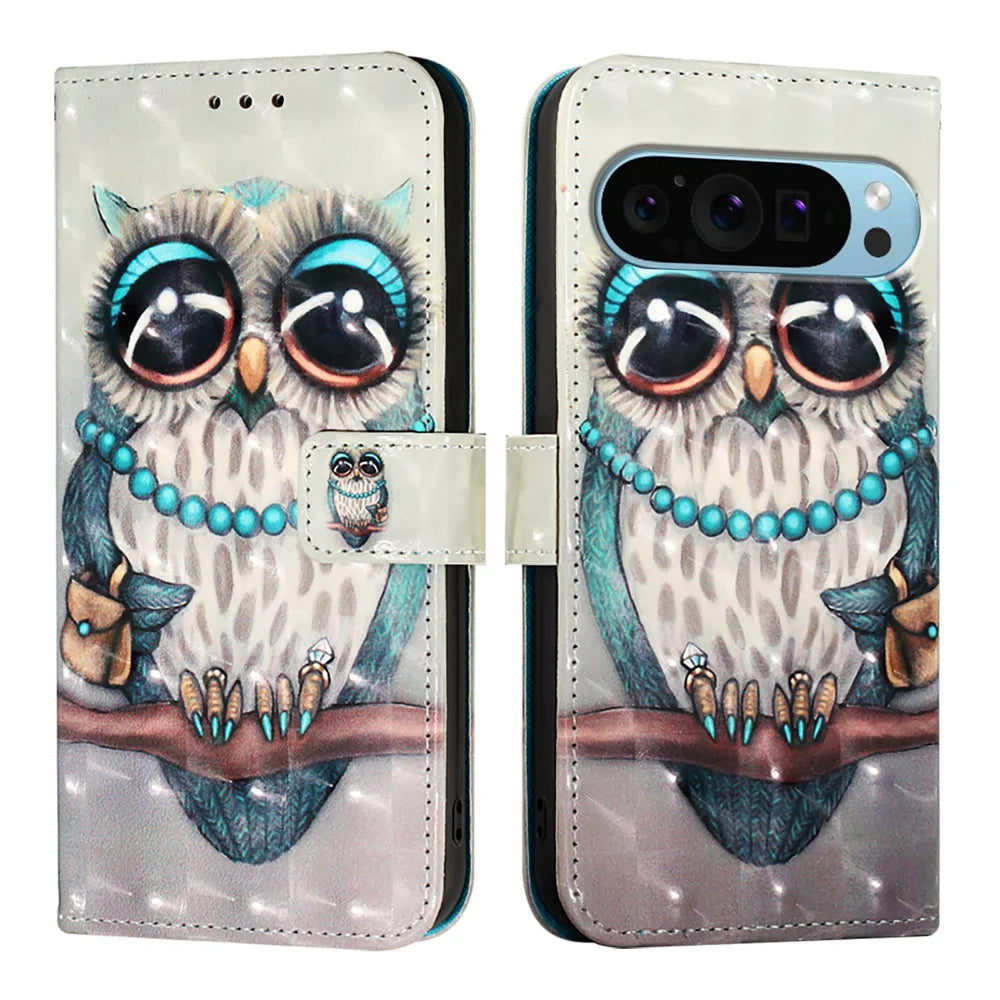 For Google Pixel 9 Pro / Google Pixel 9 Leather Case YB Pattern Printing Leather Series-2 Pattern Printing Wallet Stand Cover