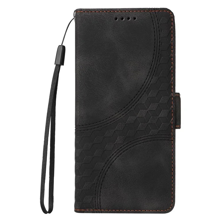 For Realme 13 Pro+ 5G / 13 Pro 5G / P1 Pro 5G / 12 Pro+ 5G / 12 Pro 5G Case PU Leather Phone Cover Rhombus Starry Imprinted