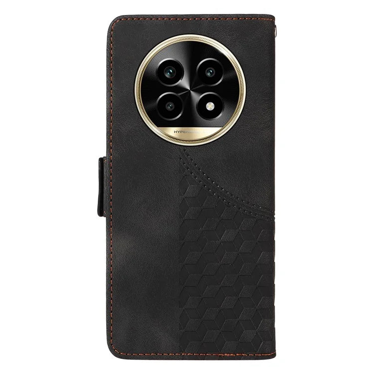 For Realme 13 Pro+ 5G / 13 Pro 5G / P1 Pro 5G / 12 Pro+ 5G / 12 Pro 5G Case PU Leather Phone Cover Rhombus Starry Imprinted