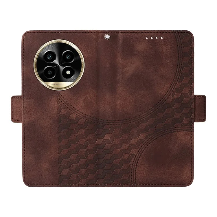 For Realme 13 Pro+ 5G / 13 Pro 5G / P1 Pro 5G / 12 Pro+ 5G / 12 Pro 5G Case PU Leather Phone Cover Rhombus Starry Imprinted