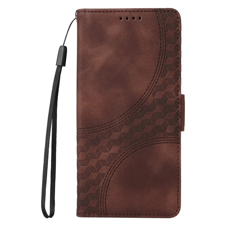 For Realme 13 Pro+ 5G / 13 Pro 5G / P1 Pro 5G / 12 Pro+ 5G / 12 Pro 5G Case PU Leather Phone Cover Rhombus Starry Imprinted