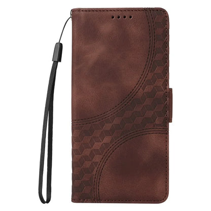 For Realme 13 Pro+ 5G / 13 Pro 5G / P1 Pro 5G / 12 Pro+ 5G / 12 Pro 5G Case PU Leather Phone Cover Rhombus Starry Imprinted