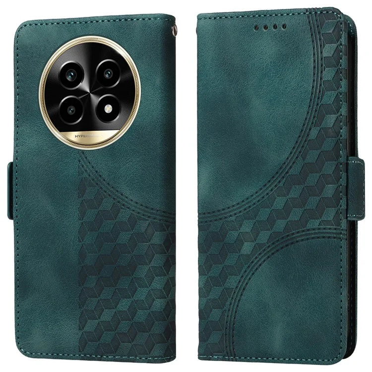 For Realme 13 Pro+ 5G / 13 Pro 5G / P1 Pro 5G / 12 Pro+ 5G / 12 Pro 5G Case PU Leather Phone Cover Rhombus Starry Imprinted