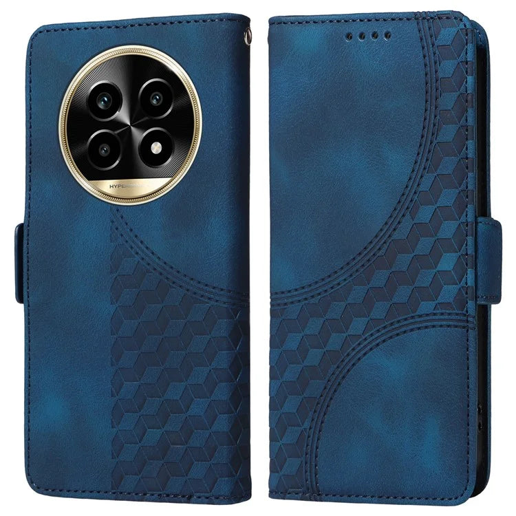 For Realme 13 Pro+ 5G / 13 Pro 5G / P1 Pro 5G / 12 Pro+ 5G / 12 Pro 5G Case PU Leather Phone Cover Rhombus Starry Imprinted