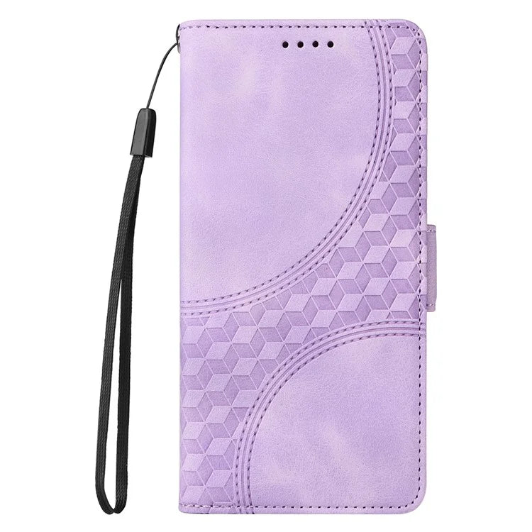 For Realme 13 Pro+ 5G / 13 Pro 5G / P1 Pro 5G / 12 Pro+ 5G / 12 Pro 5G Case PU Leather Phone Cover Rhombus Starry Imprinted