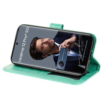 For Realme 13 Pro+ 5G / 13 Pro 5G / P1 Pro 5G / 12 Pro+ 5G / 12 Pro 5G Case PU Leather Wallet Floral Phone Cover Stand View