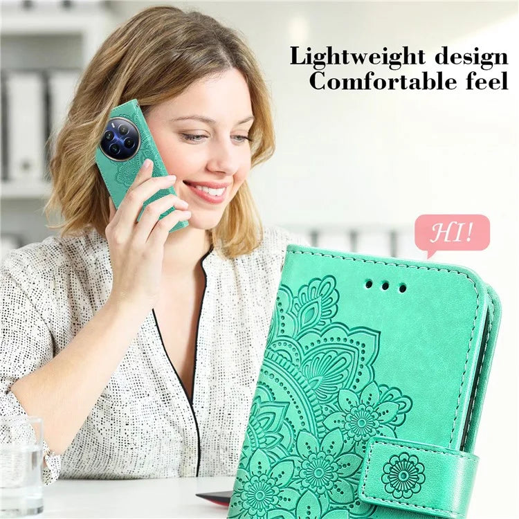 For Realme 13 Pro+ 5G / 13 Pro 5G / P1 Pro 5G / 12 Pro+ 5G / 12 Pro 5G Case PU Leather Wallet Floral Phone Cover Stand View