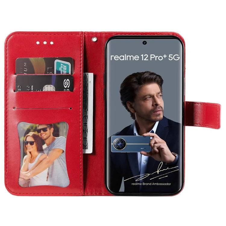 For Realme 13 Pro+ 5G / 13 Pro 5G / P1 Pro 5G / 12 Pro+ 5G / 12 Pro 5G Case PU Leather Wallet Floral Phone Cover Stand View