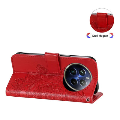 For Realme 13 Pro+ 5G / 13 Pro 5G / P1 Pro 5G / 12 Pro+ 5G / 12 Pro 5G Case PU Leather Wallet Floral Phone Cover Stand View
