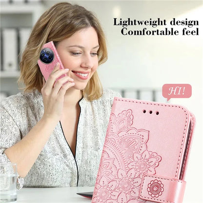 For Realme 13 Pro+ 5G / 13 Pro 5G / P1 Pro 5G / 12 Pro+ 5G / 12 Pro 5G Case PU Leather Wallet Floral Phone Cover Stand View