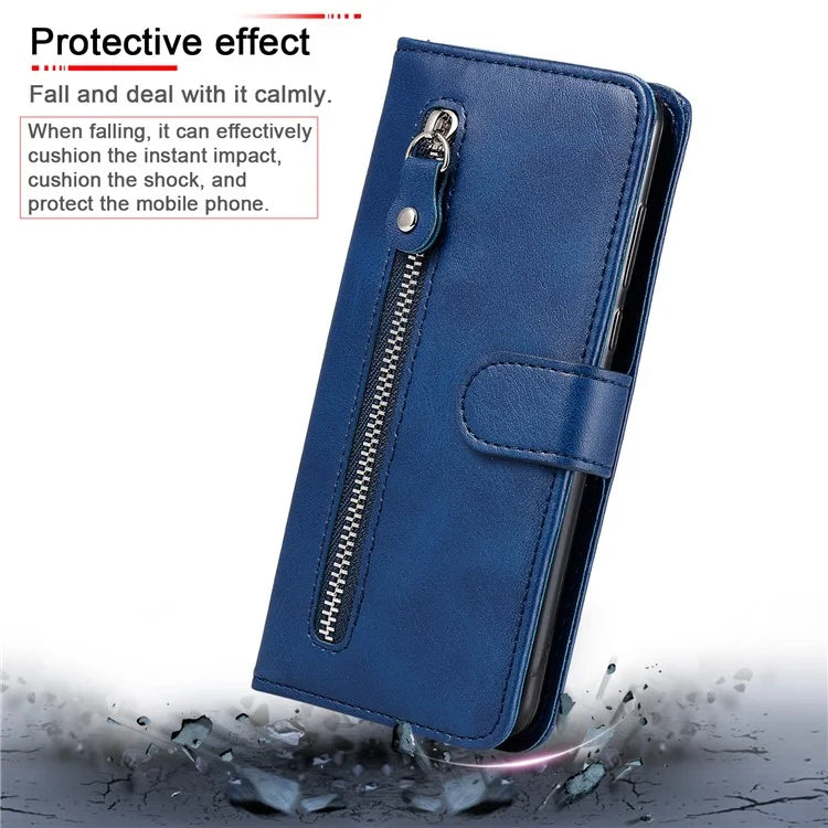 For Realme 13 Pro+ 5G / 13 Pro 5G / P1 Pro 5G / 12 Pro+ 5G / 12 Pro 5G Case Zipper Wallet Calf Texture PU Leather Phone Cover