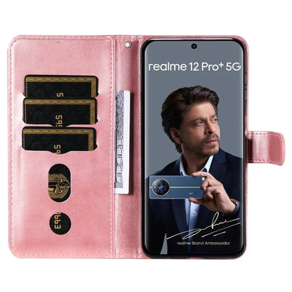 For Realme 13 Pro+ 5G / 13 Pro 5G / P1 Pro 5G / 12 Pro+ 5G / 12 Pro 5G Case Zipper Wallet Calf Texture PU Leather Phone Cover