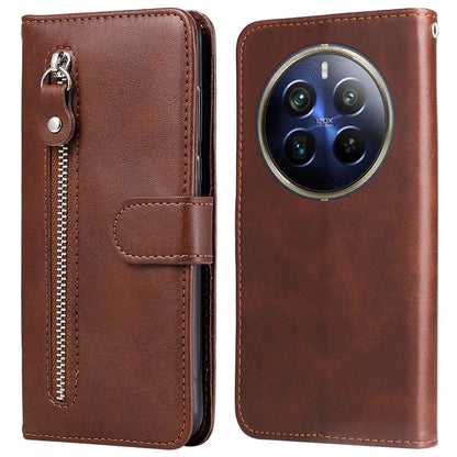 For Realme 13 Pro+ 5G / 13 Pro 5G / P1 Pro 5G / 12 Pro+ 5G / 12 Pro 5G Case Zipper Wallet Calf Texture PU Leather Phone Cover