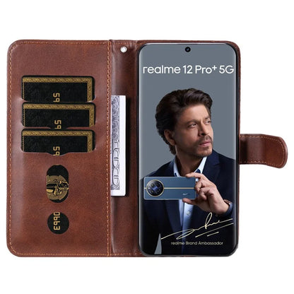 For Realme 13 Pro+ 5G / 13 Pro 5G / P1 Pro 5G / 12 Pro+ 5G / 12 Pro 5G Case Zipper Wallet Calf Texture PU Leather Phone Cover