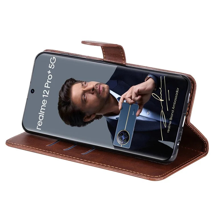 For Realme 13 Pro+ 5G / 13 Pro 5G / P1 Pro 5G / 12 Pro+ 5G / 12 Pro 5G Case Zipper Wallet Calf Texture PU Leather Phone Cover
