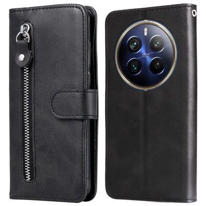 For Realme 13 Pro+ 5G / 13 Pro 5G / P1 Pro 5G / 12 Pro+ 5G / 12 Pro 5G Case Zipper Wallet Calf Texture PU Leather Phone Cover