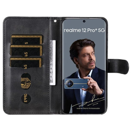 For Realme 13 Pro+ 5G / 13 Pro 5G / P1 Pro 5G / 12 Pro+ 5G / 12 Pro 5G Case Zipper Wallet Calf Texture PU Leather Phone Cover