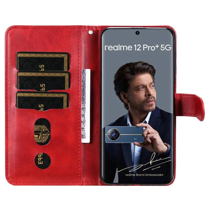 For Realme 13 Pro+ 5G / 13 Pro 5G / P1 Pro 5G / 12 Pro+ 5G / 12 Pro 5G Case Zipper Wallet Calf Texture PU Leather Phone Cover