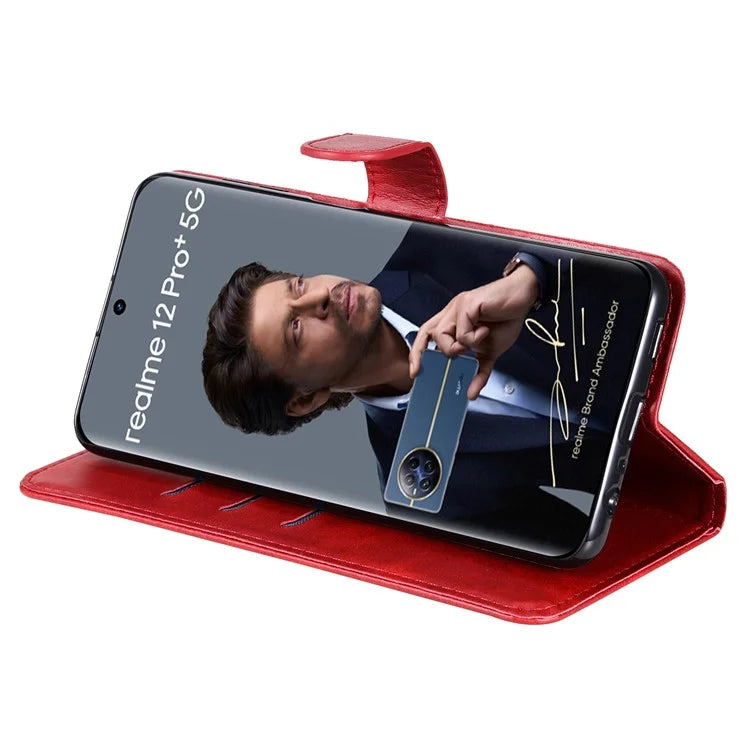 For Realme 13 Pro+ 5G / 13 Pro 5G / P1 Pro 5G / 12 Pro+ 5G / 12 Pro 5G Case Zipper Wallet Calf Texture PU Leather Phone Cover