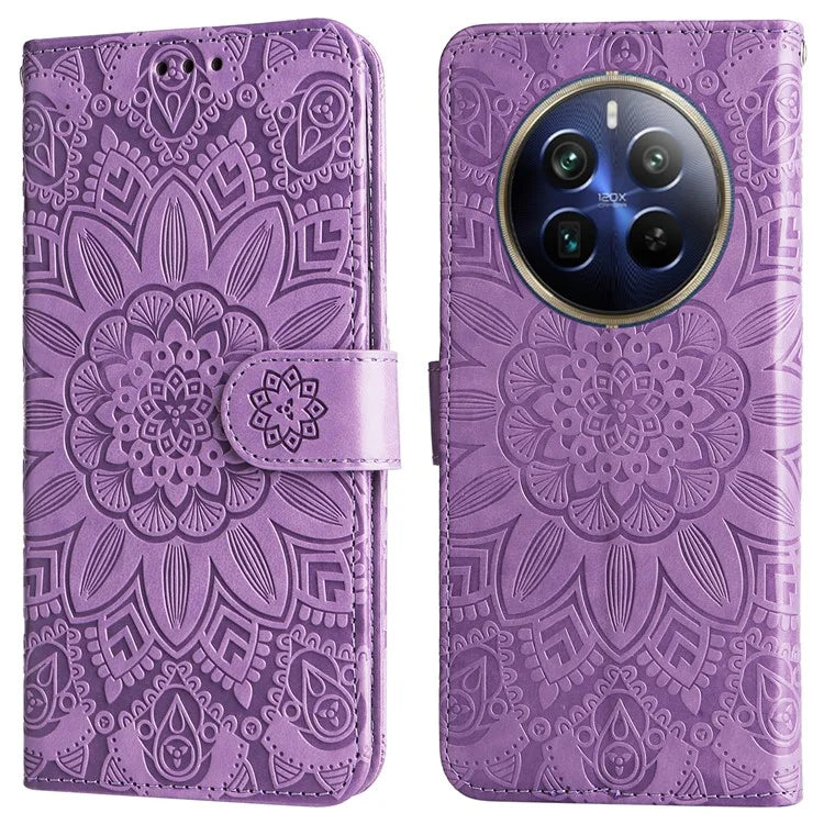 For Realme 13 Pro+ 5G / 13 Pro 5G / P1 Pro 5G / 12 Pro+ 5G / 12 Pro 5G Case Sunflower Imprint Leather Wallet Phone Cover
