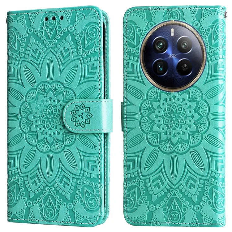 For Realme 13 Pro+ 5G / 13 Pro 5G / P1 Pro 5G / 12 Pro+ 5G / 12 Pro 5G Case Sunflower Imprint Leather Wallet Phone Cover