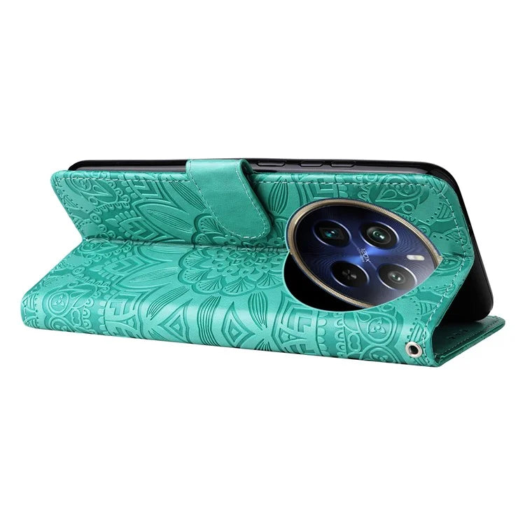 For Realme 13 Pro+ 5G / 13 Pro 5G / P1 Pro 5G / 12 Pro+ 5G / 12 Pro 5G Case Sunflower Imprint Leather Wallet Phone Cover